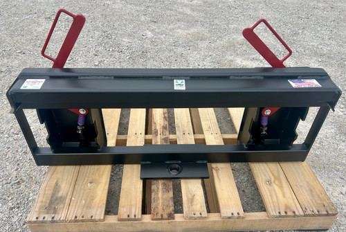 Washburn Company has made a mustang single pin to universal skid steer conversion. MOST people convert to skid steer specifically for the universality and cost efficiency of skid steer. These mustang brackets are cut out of 3/8" plate but can be upgraded to 1/2" if needed. Contact us today at 800-283-7107 for all standard factory and custom conversion builds. 