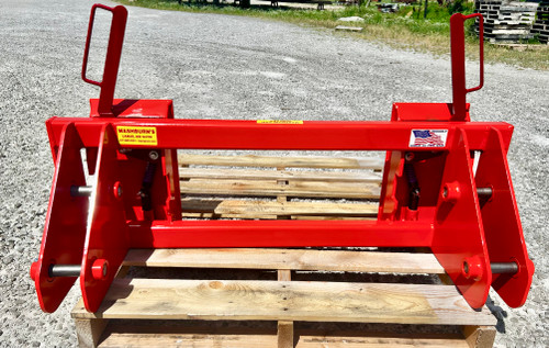 Converts a Pin On Kubota LA 1154 to use standardized skid steer equipment. The latching pins are designed so that when the latches are closed the springs are bottomed out so that the pins cannot come unlatched. Grease Zerk in both latching pin(please grease prior to use)  (tubes for an additional $60).