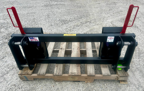 Quick Hitch Adapter GREAT BEND 440  to Skid Steer Attachment. Washburn company has made a pin on conversion for a GREAT BEND 440 to convert to standardized skid steer. A skid steer conversion is considered the "universal" adapter which most every one converts to. GREAT BEND 440 is a standardized build with specific measurements. GREAT BEND 440 comes with all new pins, pins are all 1 1/8".