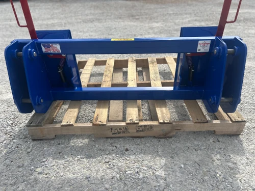Great bend 240 to universal skid steer. Comes with (4) 1" pins. Thin design for maximum lift capacity. 5000# lifting capacity.
