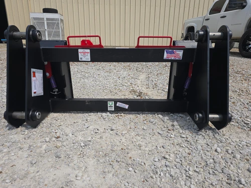 Adapts to Case 480F LL and other series. Converts Pin On Case hookup to standardized skid steer. Comes with all new (4) 1 1/2" pins.