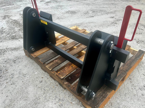 Quick Hitch Adapter Case 580 SUPER E to Skid Steer Attachment. Washburn company has made a pin on conversion for a Case 580 SUPER E to convert to standardized skid steer. A skid steer conversion is considered the "universal" adapter which most every one converts to. Case 580 and Case 580 SUPER E  are standardized builds with specific measurements. Case 580 SUPER E comes with all new pins, pins are all 1 1/2".
