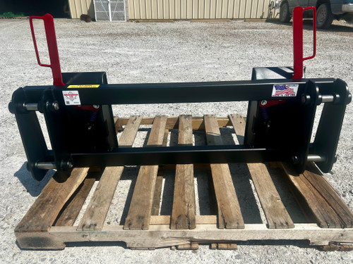 Washburn Company has fabricated from start to finish a Ford 7109 which is similar to all fords in this classification. The Ford 7109 features 3/8" plates with 3/8" skid steer boxes, triple passed and welded. All new 1 1/4" pins with DOM bushings and 3/8" handles. Washburn company makes several fords including but not limited to: Ford 7109,7108, 7209, 7309, 210, 7310, 7410 and 7414. Contact us today at 800/283-7107 for more details on our ford, skid steer and other factory builds. 