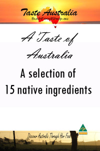 A boxed set of Australian Native Bush Food - aniseed myrtle, bush tomato, cinnamon myrtle, lemon myrtle, mountain pepper, native basil, native sage, native thyme, pepperberry, peppermint gum, river mint, salt bush, sea parsley, strawberry gum, wattleseed.