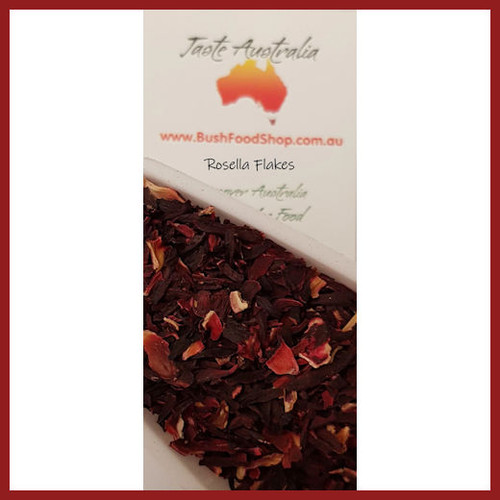 rosella flower tea flakes| taste australia bush food shop