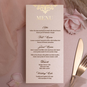 Blush Pink & Gold Menu