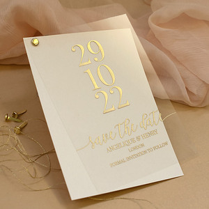 Acrylic Save the Date cards 