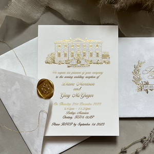 Sample of Venue Invitations with Velvet Envelope
