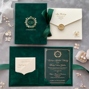 sample of green velvet luxury wedding invitation sample of green velvet luxury wedding invitation