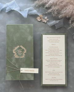 sage green velvet menu board