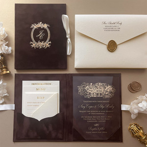 Samples of Chocolate brown wedding invitations