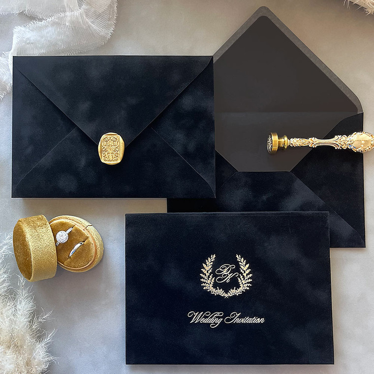 black velvet envelopes