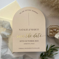 arched save the date cards