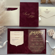 burgundy folio wedding invitations