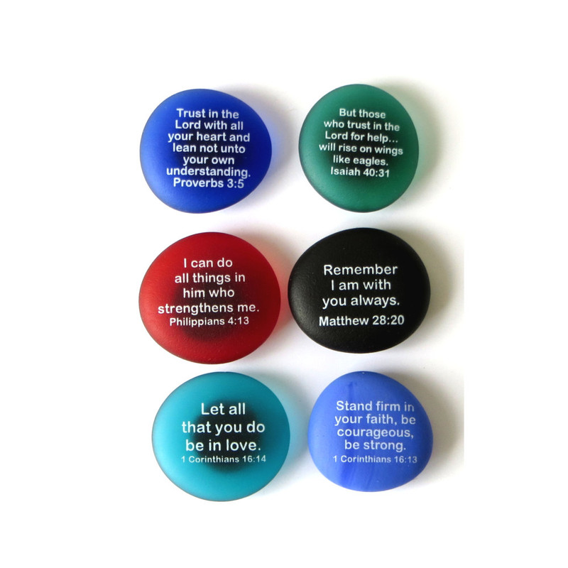 Emergency Scripture Magnets Scripture Magnets on Sea Glass, Set of 6 | Lifeforce Glass