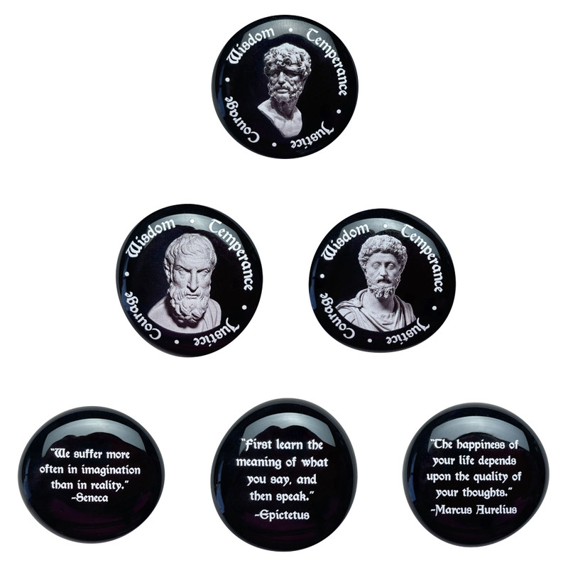 Stoicism Stones, Set of Six Glass Stones | Lifeforce Glass