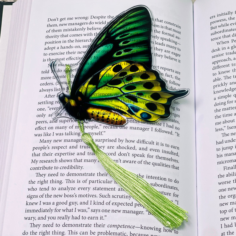 Green Butterfly, Acrylic Bookmark - Lifeforce Glass, Inc.