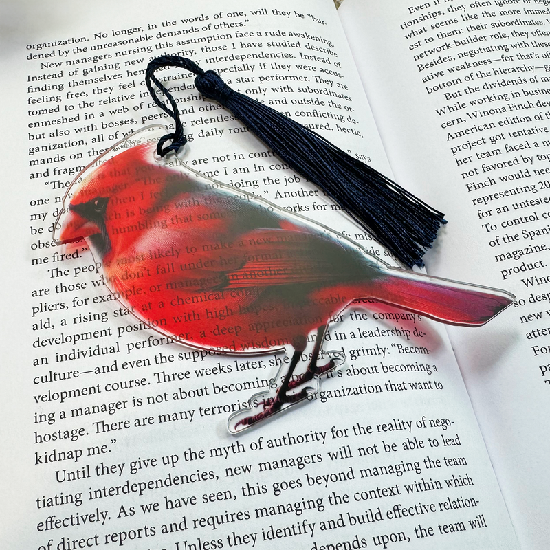 Red Cardinal Acrylic Bookmark Lifeforce Glass Inc red-cardinal-acrylic-bookmark-lifeforce-glass-inc