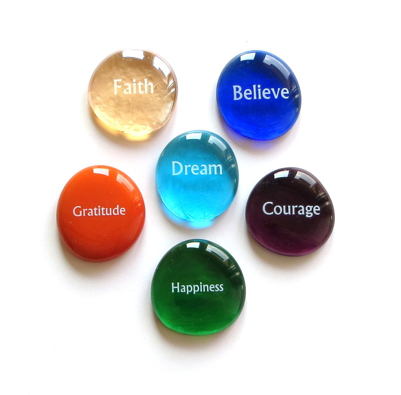 Get Well Glass Stones, Set of Six