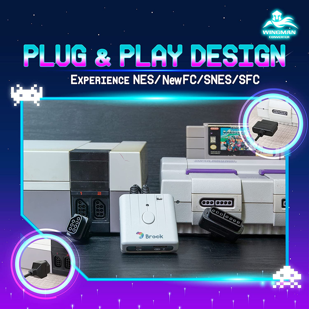 pseudoレバーレスコントローラーとBrook Wingman セット Brook Wingman PS2 Converter | CaveGamers