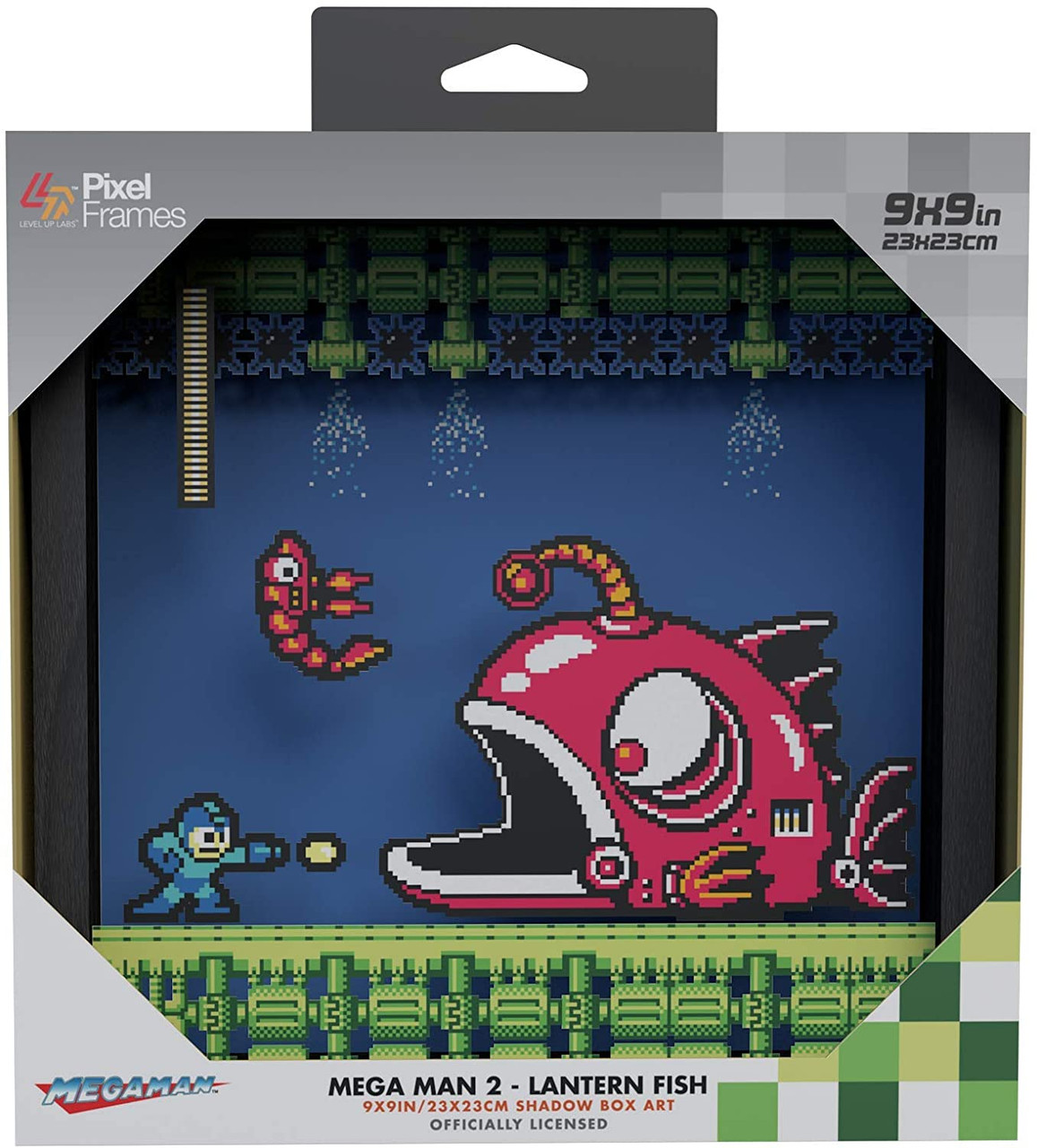 【日本未発売】ロックマン2 シャドウボックスアート PixelFrames Megaman 2: Lantern Fish Shadow Box Art