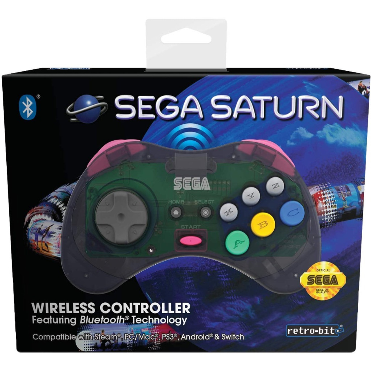 Retro-Bit SEGA Saturn Pro Wireless 2.4G Controller - White