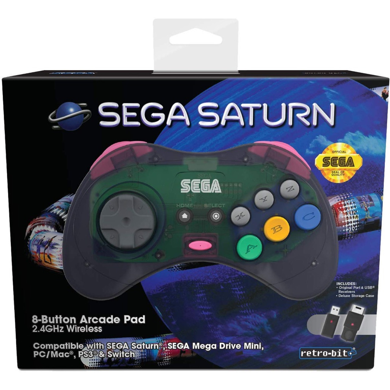 Retro-Bit Official Sega Saturn USB Controller Pad (Model 2) for Sega  Genesis Mini, PS3, PC, Mac, Steam, Switch - USB Port (Slate Gray)