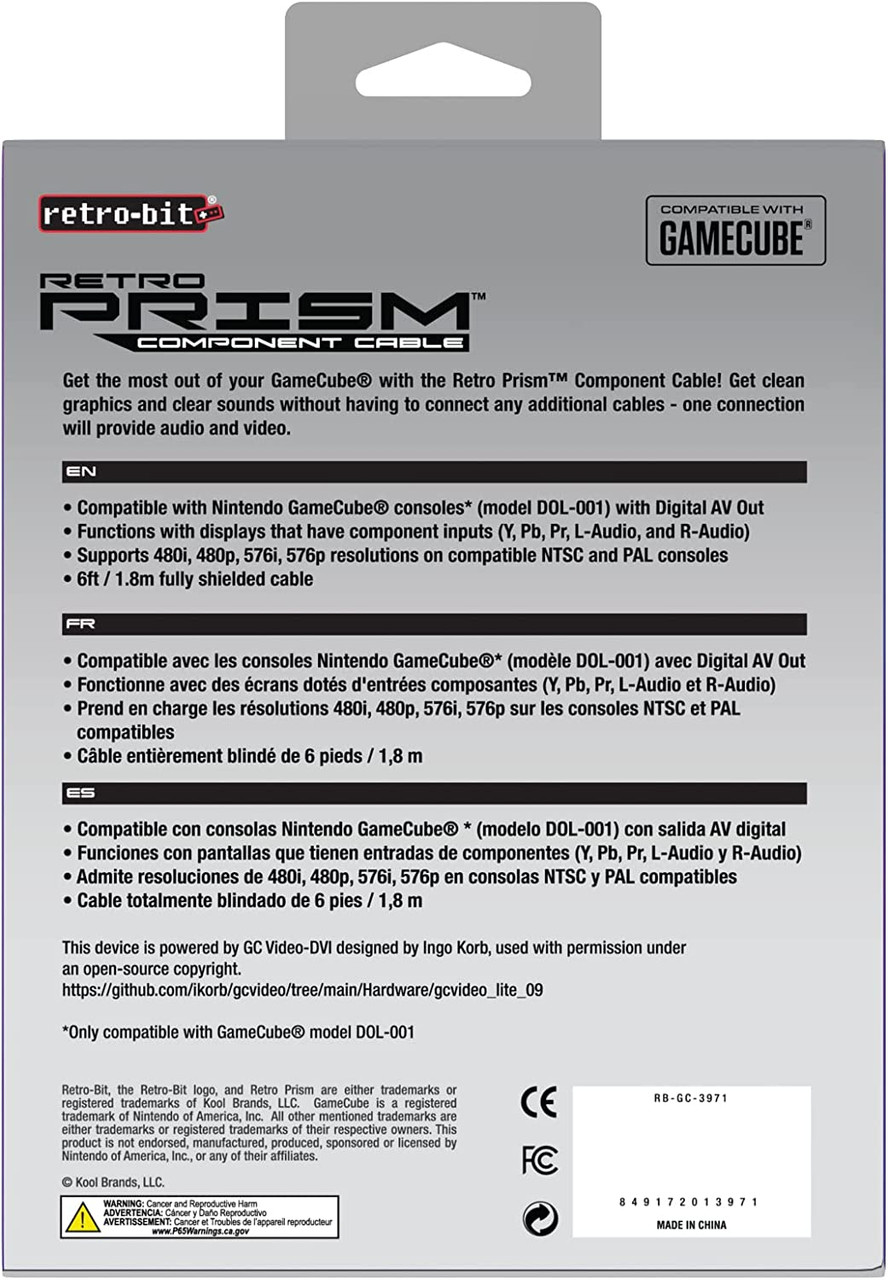 HD Retrovision Premium YPbPr Component Video Cable for Wii/Wii U