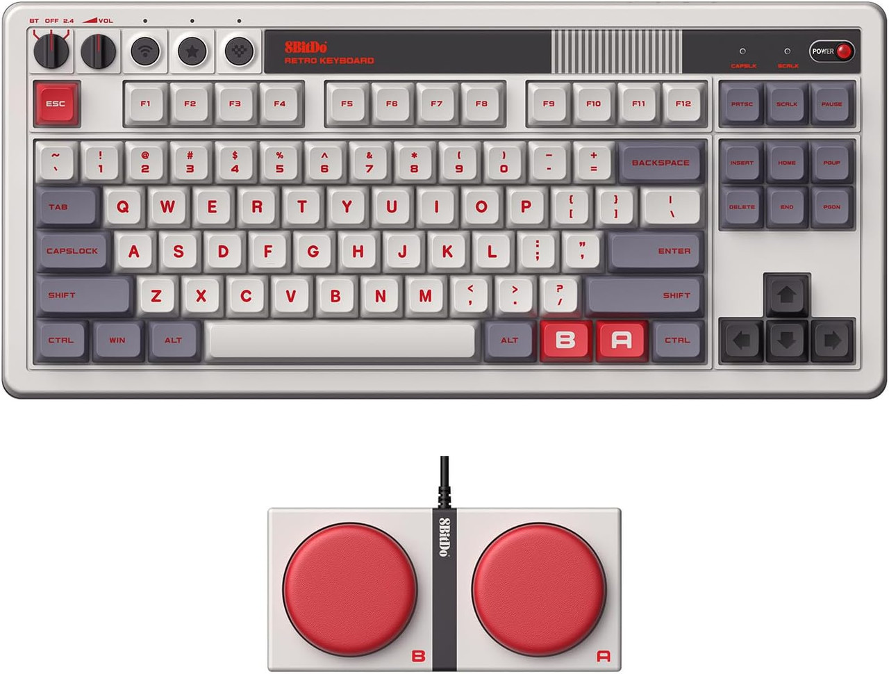 Mechanical Retro 8BitDo レトロキーボード 8BitDo Keyboard ファミコン風メカニカル : キーボード