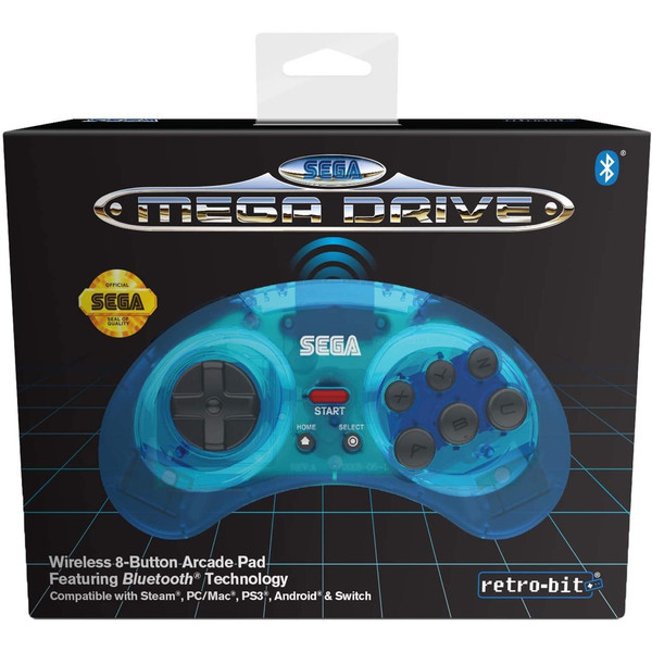 SEGA Mega Drive Wireless Bluetooth 8-Button Arcade Pad - Blue
