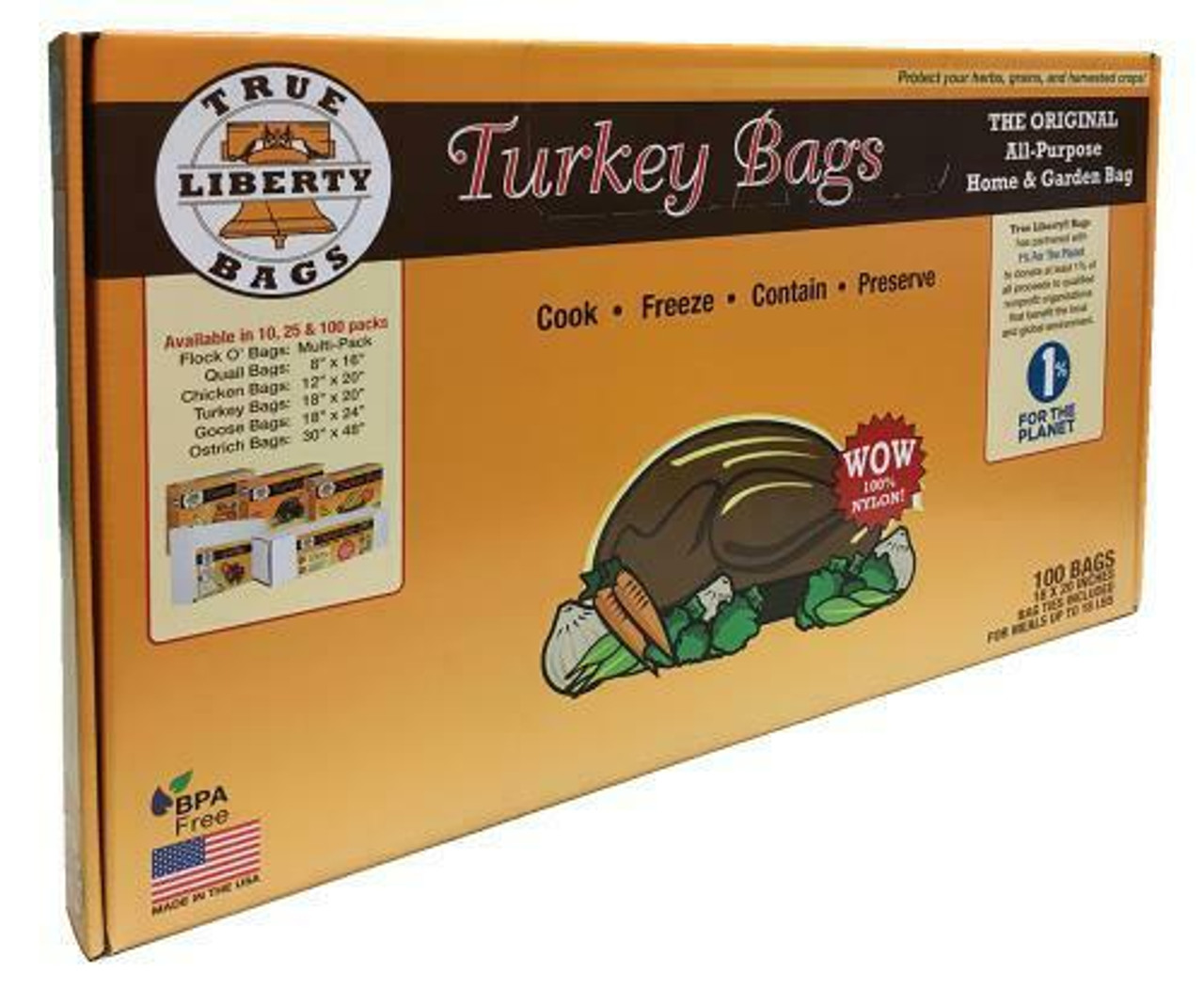 True Liberty Bags All Purpose Storage Bags, 3 Gallon Bags 18 Inch x 20  Inch, Pack of 100 Storage Bags Harvest Storage Supplies Harvest