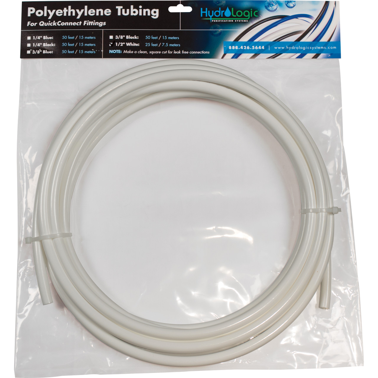 1/2" White Tubing, 25 feet