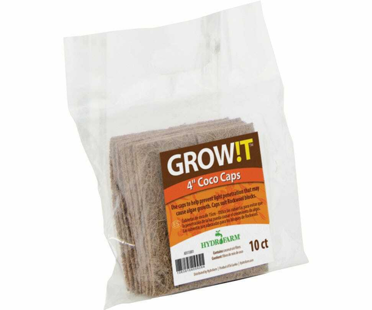 GROW!T Coco Caps, 4", pack of 10 - 4