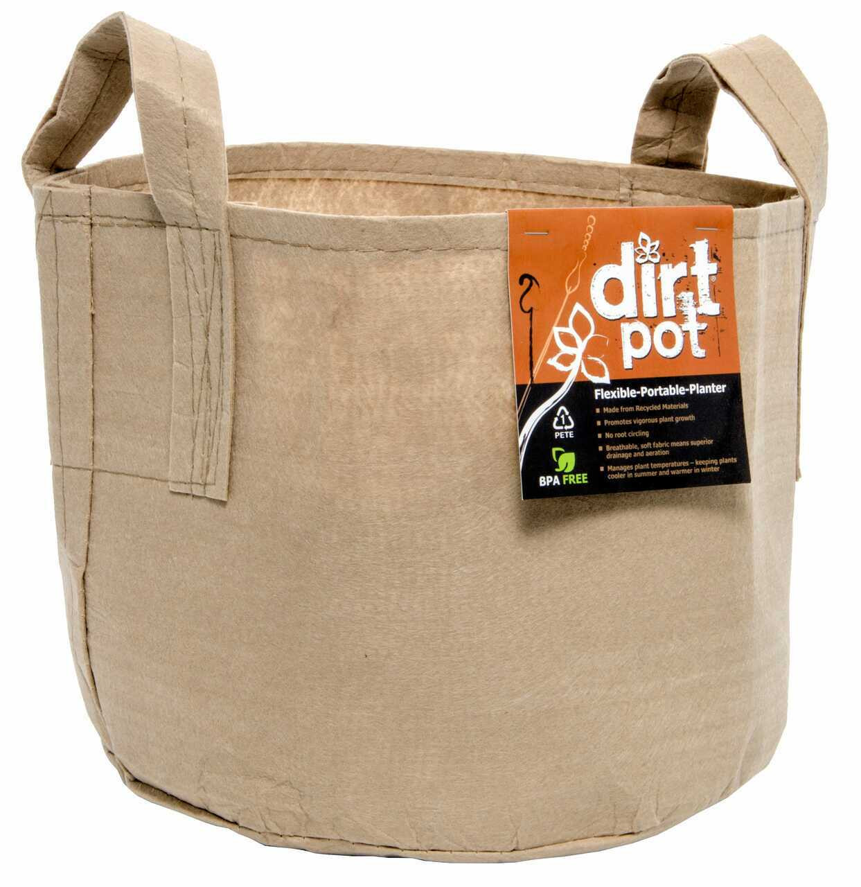 Dirt Pot Tan 15 Gal w/Handle