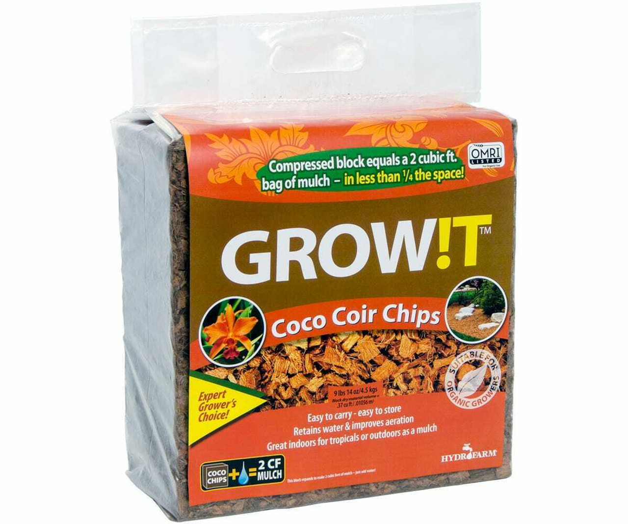 GROW!T Organic Coco Coir Chips, Block - 1