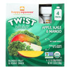 Happy Squeeze Twist Blended Fruit & Veggie Snack Apple Kale & Mango  - Case of 4 - 4/3.17 Z