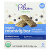 Plum Organics Plum Mighty Morning Tots Snacks Blueberry Lemon - Case of 8 - 3.35 OZ