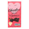 Chocolove Xoxox - Bar Dark Chocolate Strawberry Val - Case of 10 - 3.2 OZ