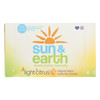 Sun and Earth Natural Fabric Softener Sheets - Light Citrus - 80 Sheets - Case of 6