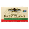 Crown Prince Clams - Smoked Baby Clams In Olive Oil - Case of 12 - 3 oz.