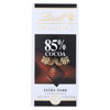 Lindt Chocolate Bar - Dark Chocolate - 85 Percent Cocoa - Extra Dark - 3.5 oz Bars - Case of 12