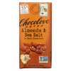 Chocolove Xoxox - Premium Chocolate Bar - Dark Chocolate - Almonds and Sea Salt - 3.2 oz Bars - Case of 12