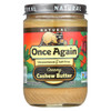 Once Again Cashew Butter - Natural - Creamy - Salt Free - 16 oz - case of 12