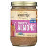 Woodstock Unsalted Non-GMO Smooth Lightly Toasted Almond Butter - Case of 12 - 16 OZ