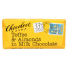 Chocolove Xoxox - Premium Chocolate Bar - Milk Chocolate - Toffee and Almonds - Mini - 1.3 oz Bars - Case of 12