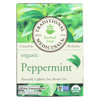 Traditional Medicinals Organic Peppermint Herbal Tea - Caffeine Free - Case of 6 - 16 Bags