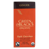 Green and Black's Organic Chocolate Bars - Dark Chocolate - 60 Percent Cacao - Ginger - 3.5 oz Bars - Case of 10