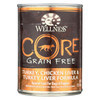 Wellness Pet Products Dog Food - Gain Free - Turkey and Chicken with Liver - Case of 12 - 12.5 oz.