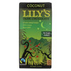 Lily's Sweets Chocolate Bar - Dark Chocolate - 55 Percent Cocoa - Coconut - 3 oz Bars - Case of 12