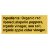 Organic Harvest Pepper Sauce - Organic Jalapeno - Case of 12 - 5 oz.